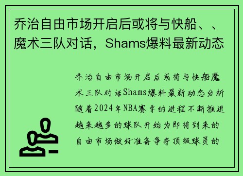 乔治自由市场开启后或将与快船、、魔术三队对话，Shams爆料最新动态